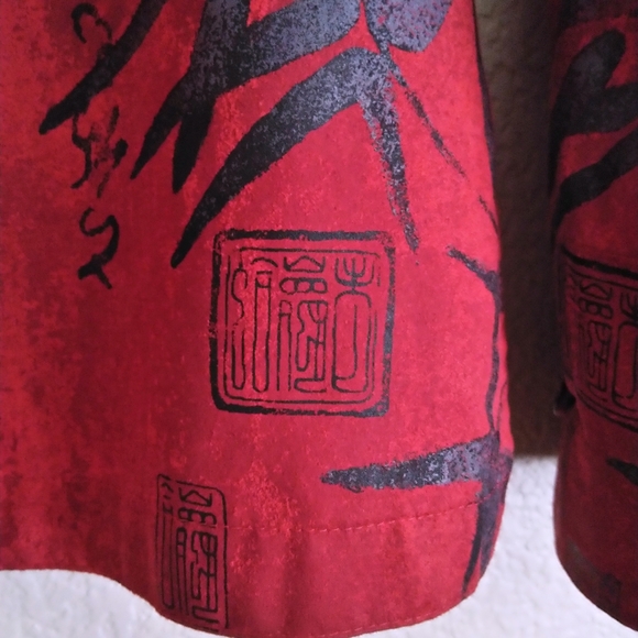Chico's Design Deep Red Asian Inspired Jacket - Picture 4 of 4